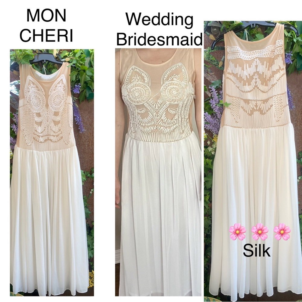 #1 SILK & EMBROIDERED maxi dress 2 layered,